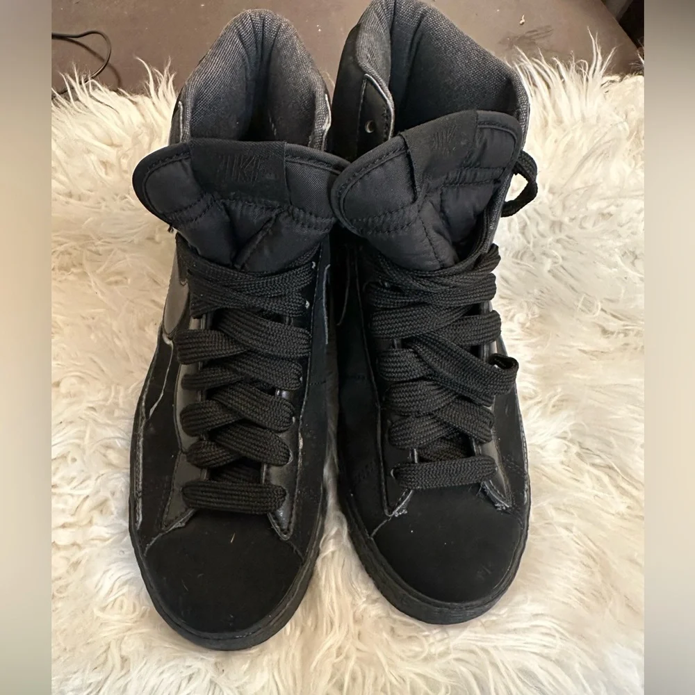 Nike Womens Blazer High Suede Black 317808-003 Size 8.5 - Picture 2 of 12